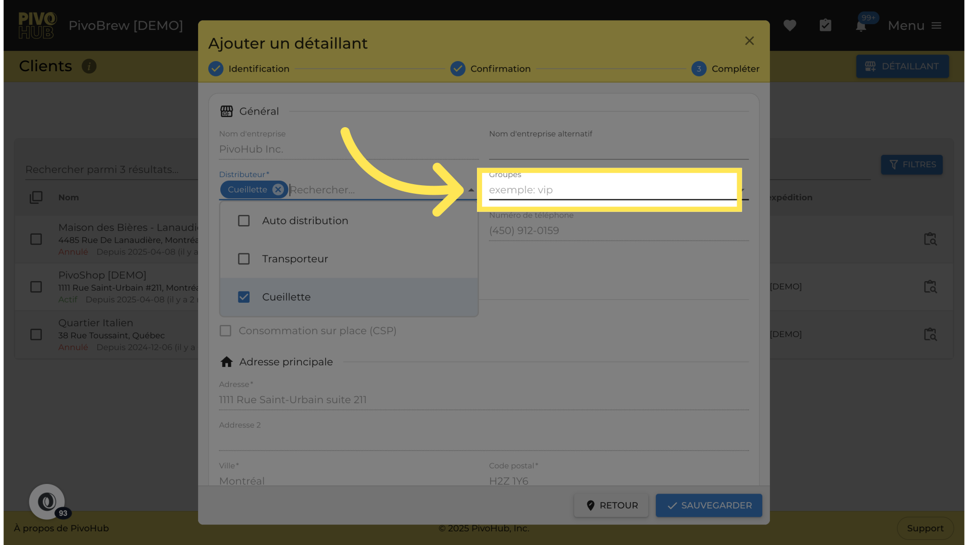 Ajouter à un groupe